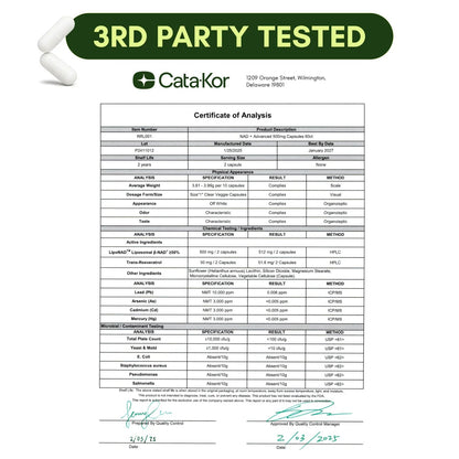 Cata-Kor NAD+ Advanced NAD Supplement For Skin Aging Support, Energy, and Focus